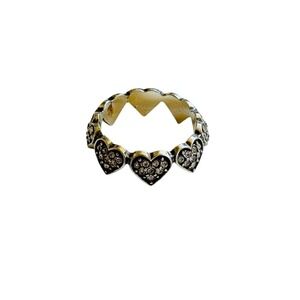Brighton stackable heart band Ring Statement Swarovski Crystal silver Sz8.5